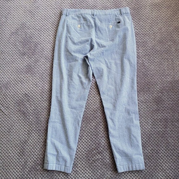 Polo Ralph Lauren Pants Womens 8 Straight Leg Blue and White Pinstripe Trousers - Picture 6 of 7